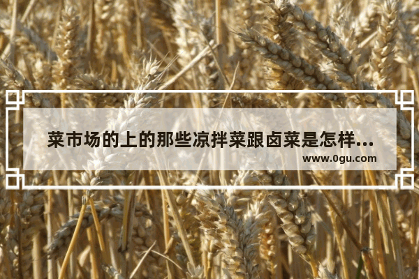 菜市场的上的那些凉拌菜跟卤菜是怎样做成的？做此种生意有利润吗？成本费高不高 好吃的凉拌菜店加盟店推荐