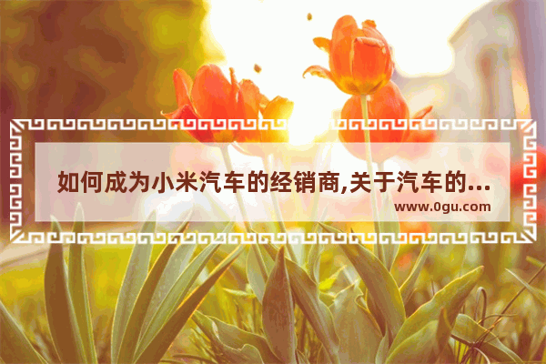 如何成为小米汽车的经销商,关于汽车的加盟店