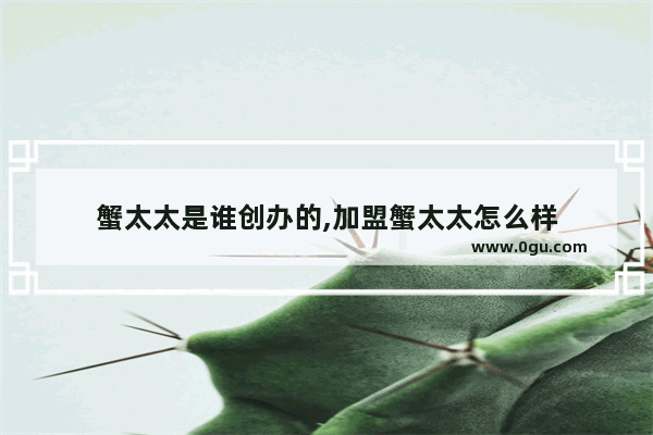 蟹太太是谁创办的,加盟蟹太太怎么样