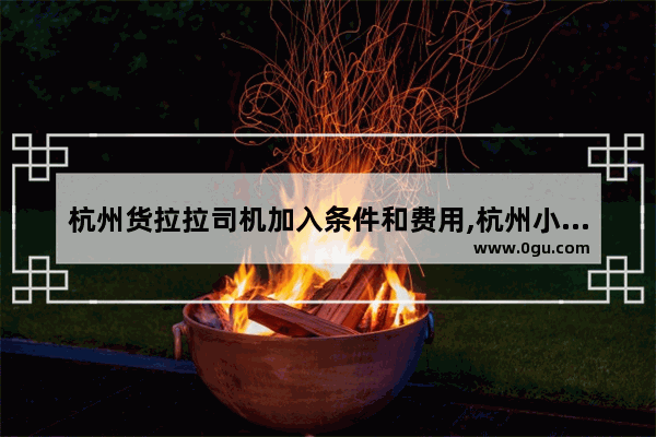 杭州货拉拉司机加入条件和费用,杭州小吃加盟大概费用