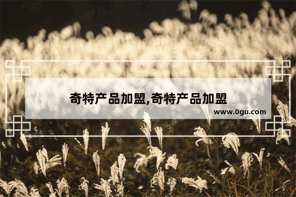奇特产品加盟,奇特产品加盟