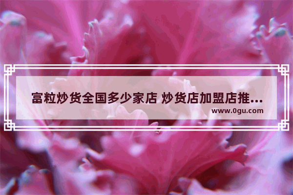 富粒炒货全国多少家店 炒货店加盟店推荐品牌