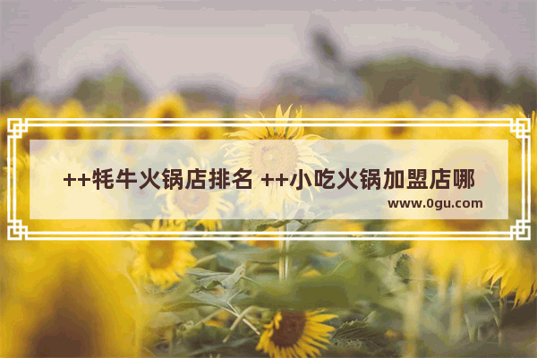 ++牦牛火锅店排名 ++小吃火锅加盟店哪家好