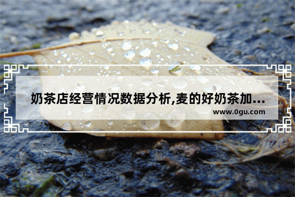 奶茶店经营情况数据分析,麦的好奶茶加盟多少钱