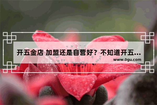 开五金店 加盟还是自营好？不知道开五金店需要多少钱,开加盟店推荐哪家