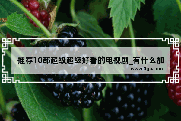推荐10部超级超级好看的电视剧_有什么加盟店推荐