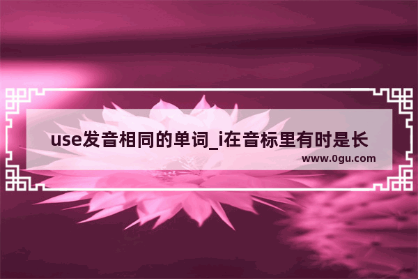 use发音相同的单词_i在音标里有时是长音有时是短音
