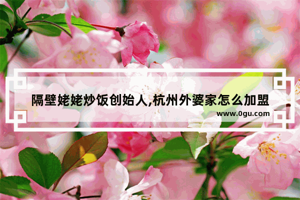 隔壁姥姥炒饭创始人,杭州外婆家怎么加盟