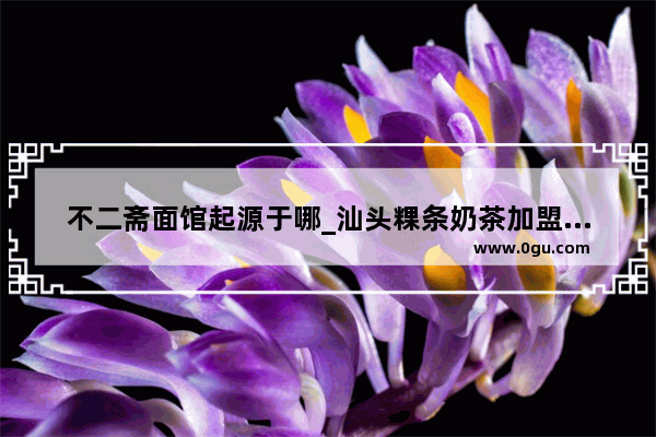 不二斋面馆起源于哪_汕头粿条奶茶加盟多少钱