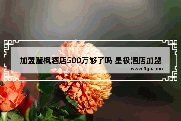 加盟麗枫酒店500万够了吗 星极酒店加盟