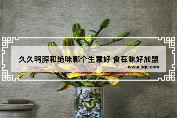 久久鸭脖和绝味哪个生意好 食在味好加盟