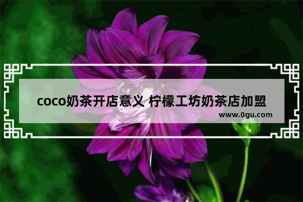 coco奶茶开店意义 柠檬工坊奶茶店加盟