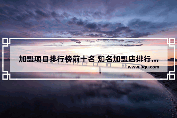 加盟项目排行榜前十名 知名加盟店排行榜大全最新