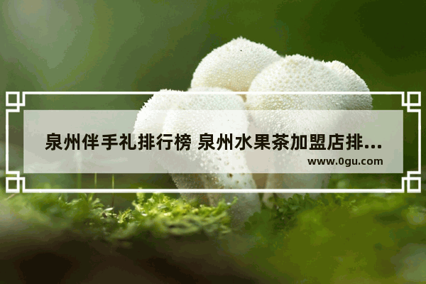 泉州伴手礼排行榜 泉州水果茶加盟店排行榜