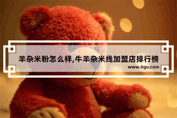羊杂米粉怎么样,牛羊杂米线加盟店排行榜