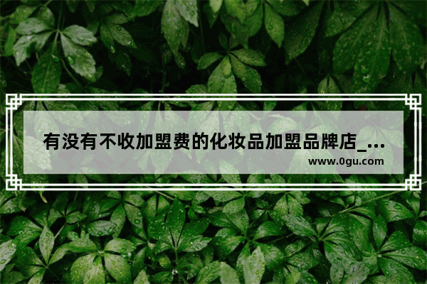 有没有不收加盟费的化妆品加盟品牌店_仙茶美是国盾互联分公司吗