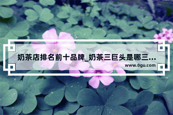 奶茶店排名前十品牌_奶茶三巨头是哪三巨头