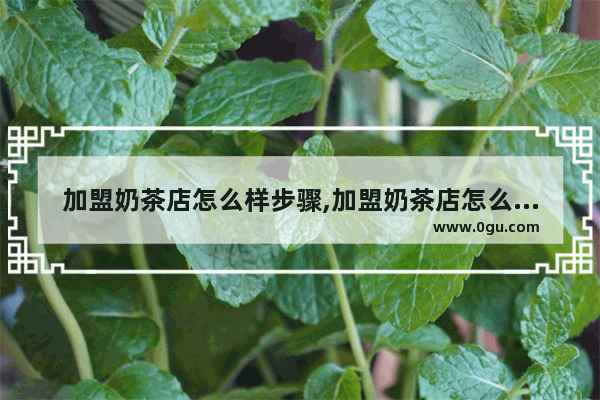 加盟奶茶店怎么样步骤,加盟奶茶店怎么样步骤