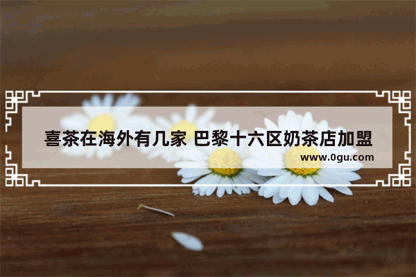 喜茶在海外有几家 巴黎十六区奶茶店加盟