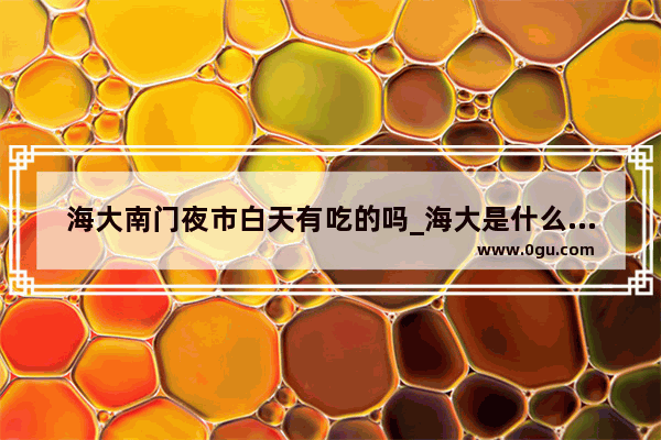 海大南门夜市白天有吃的吗_海大是什么大学