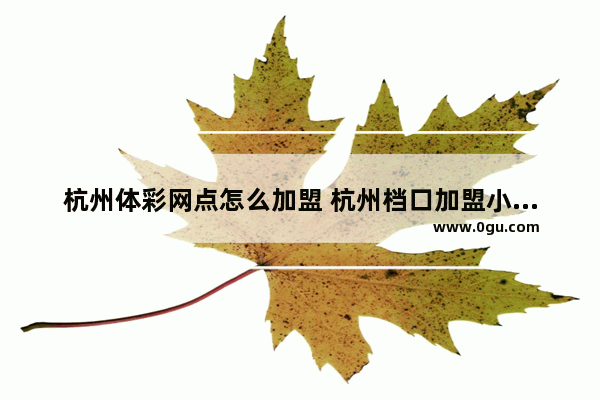 杭州体彩网点怎么加盟 杭州档口加盟小吃店