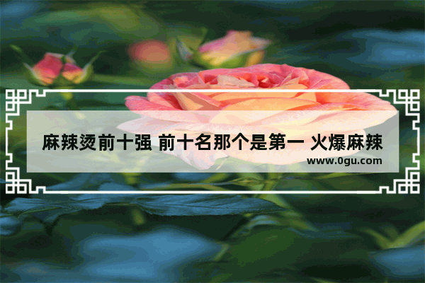 麻辣烫前十强 前十名那个是第一 火爆麻辣烫加盟店排行榜