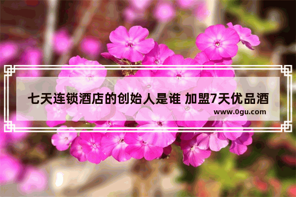 七天连锁酒店的创始人是谁 加盟7天优品酒店