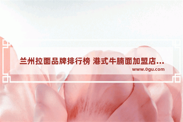 兰州拉面品牌排行榜 港式牛腩面加盟店排行榜