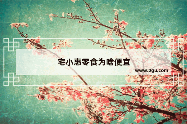 宅小惠零食为啥便宜