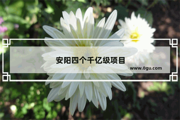 安阳四个千亿级项目