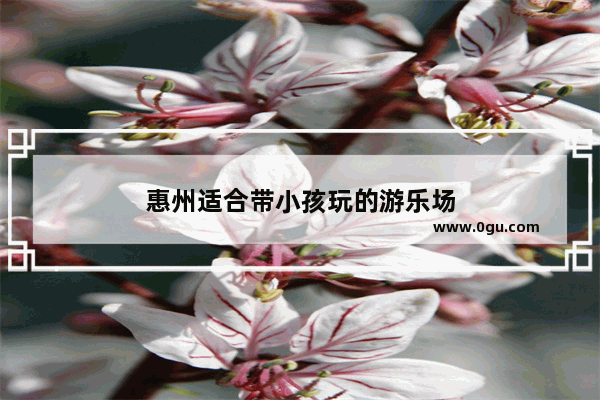 惠州适合带小孩玩的游乐场