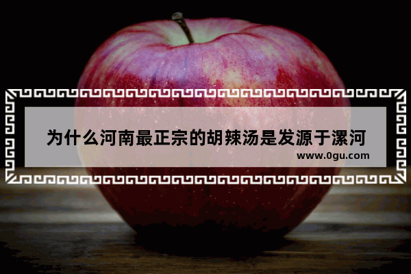 为什么河南最正宗的胡辣汤是发源于漯河