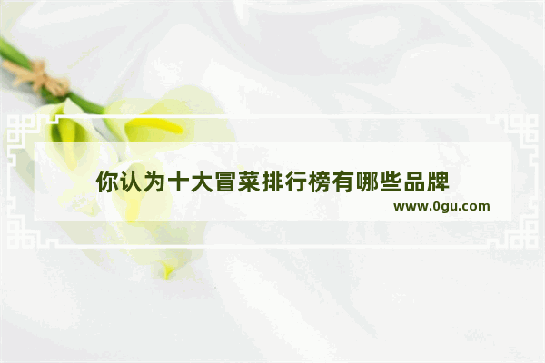 你认为十大冒菜排行榜有哪些品牌