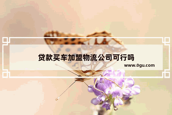 贷款买车加盟物流公司可行吗