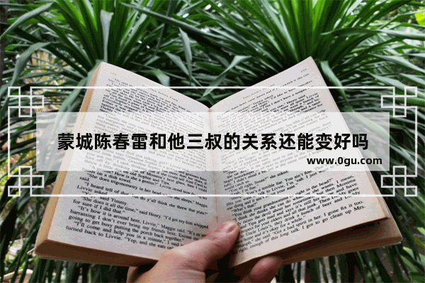 蒙城陈春雷和他三叔的关系还能变好吗