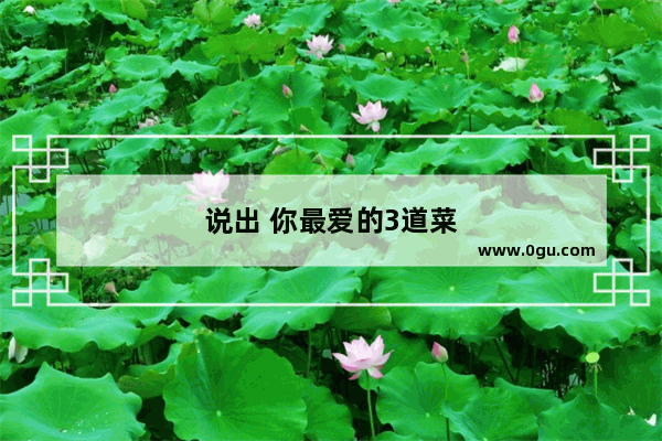 说出 你最爱的3道菜