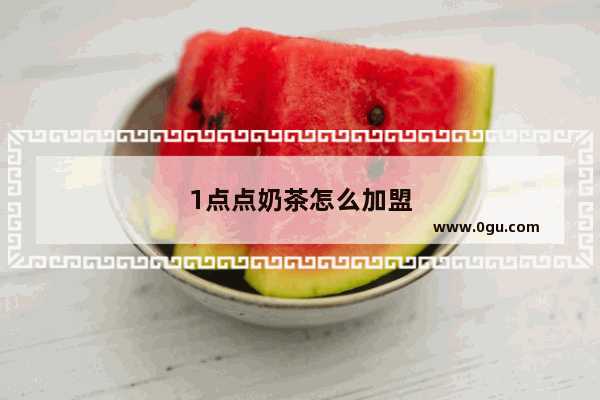 1点点奶茶怎么加盟