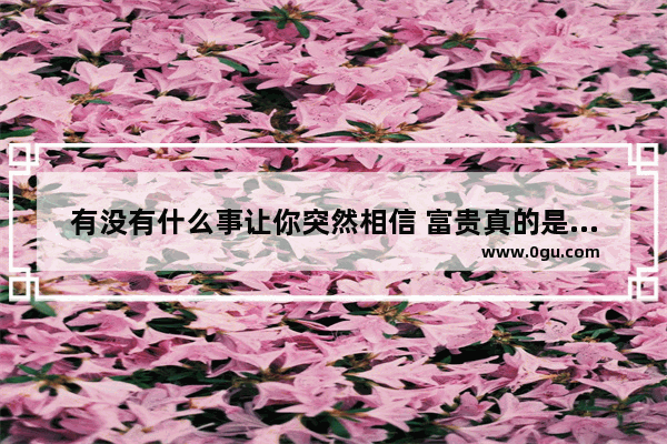 有没有什么事让你突然相信 富贵真的是命中注定