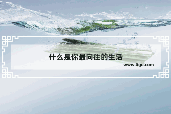 什么是你最向往的生活