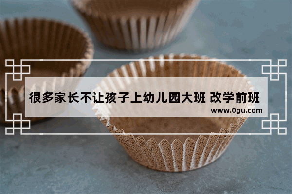 很多家长不让孩子上幼儿园大班 改学前班 你认为有必要吗