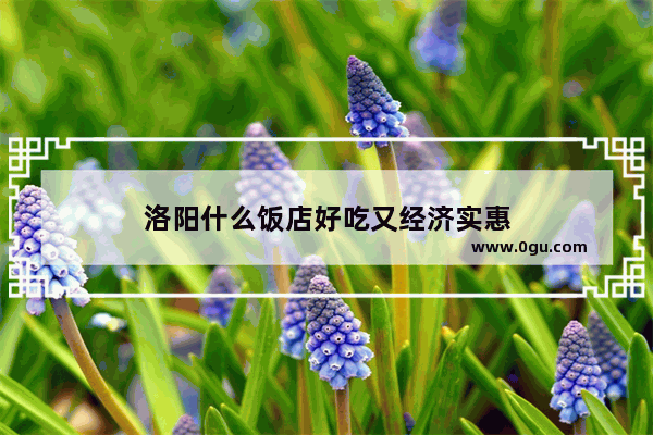 洛阳什么饭店好吃又经济实惠