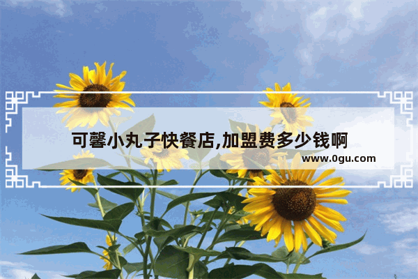 可馨小丸子快餐店,加盟费多少钱啊