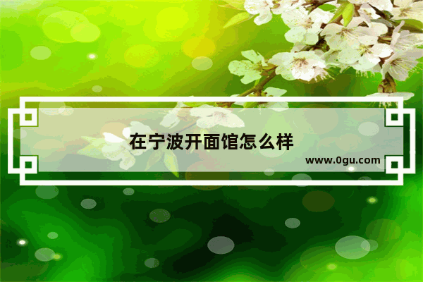 在宁波开面馆怎么样