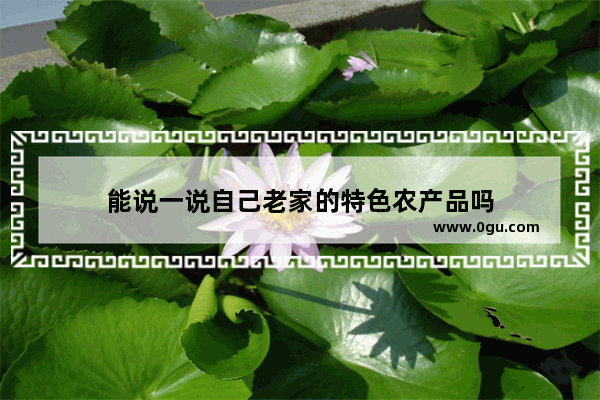 能说一说自己老家的特色农产品吗