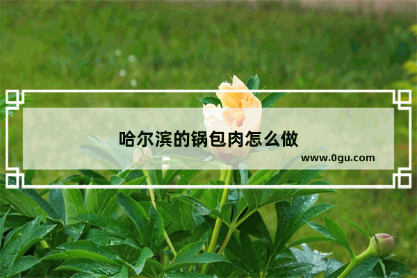 哈尔滨的锅包肉怎么做