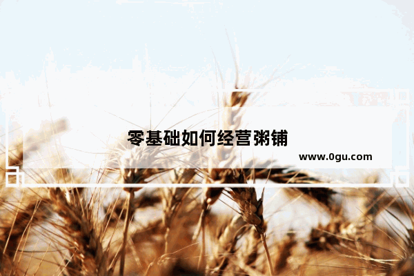 零基础如何经营粥铺