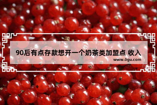 90后有点存款想开一个奶茶类加盟点 收入可观么