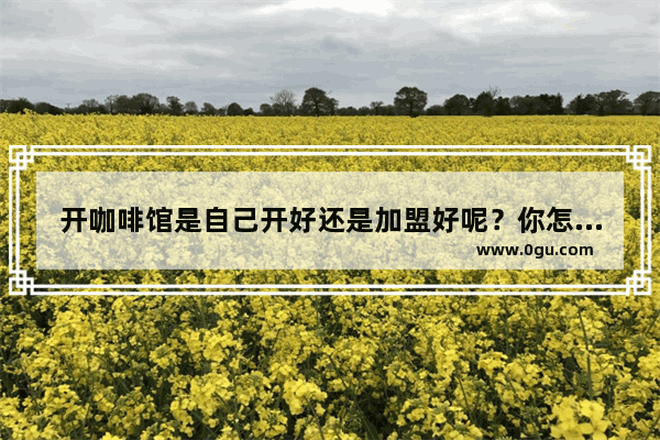 开咖啡馆是自己开好还是加盟好呢？你怎么看