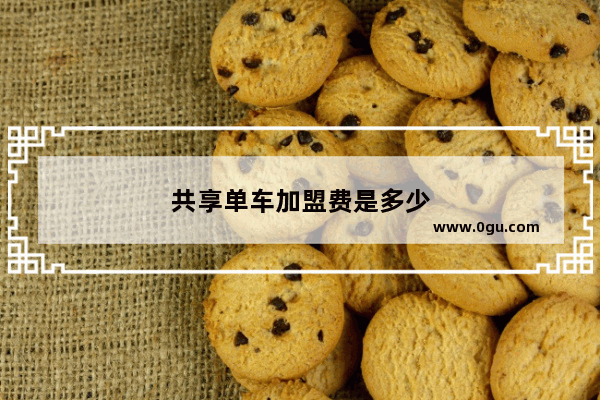共享单车加盟费是多少