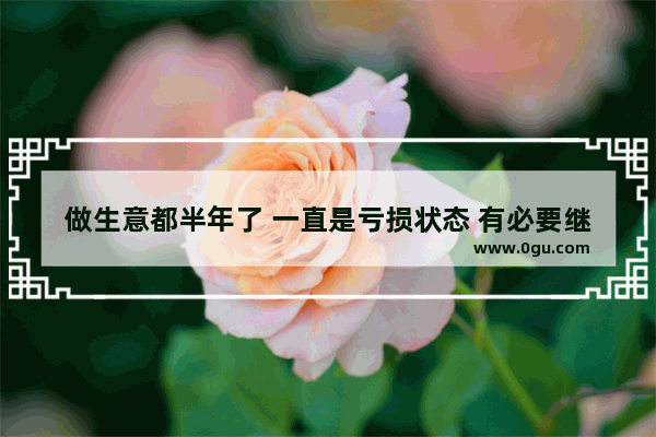 做生意都半年了 一直是亏损状态 有必要继续做下去吗